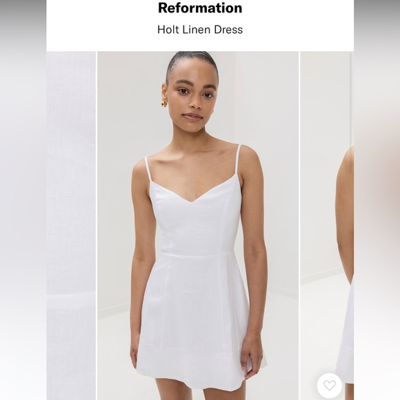 ReformationWhite Holt Linen Dress .New with all tags. Size 8.Original packaging - Picture 3 of 14